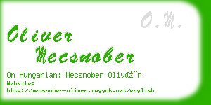 oliver mecsnober business card